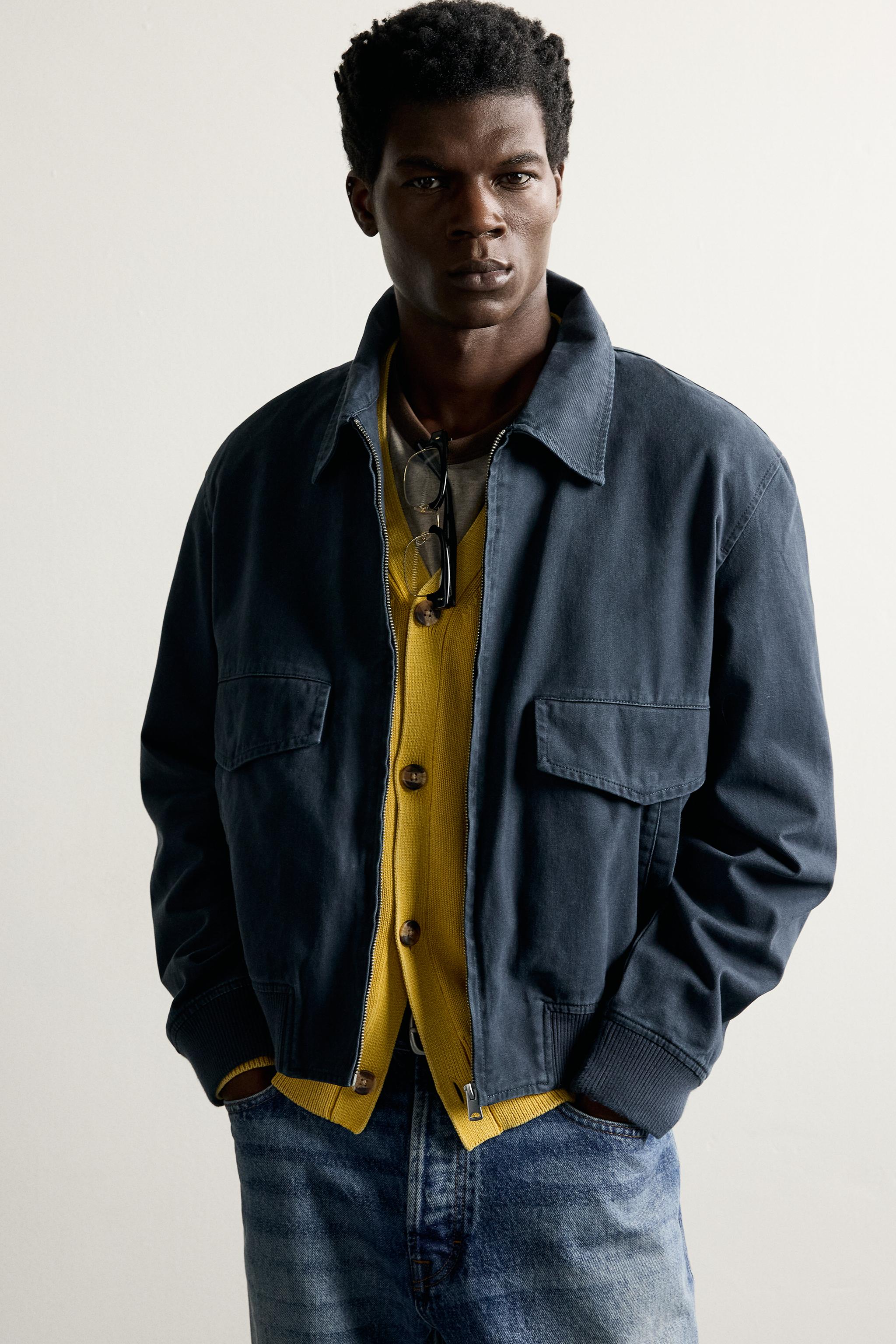 BLOUSON CROPPED CÔTELÉ DÉLAVÉ